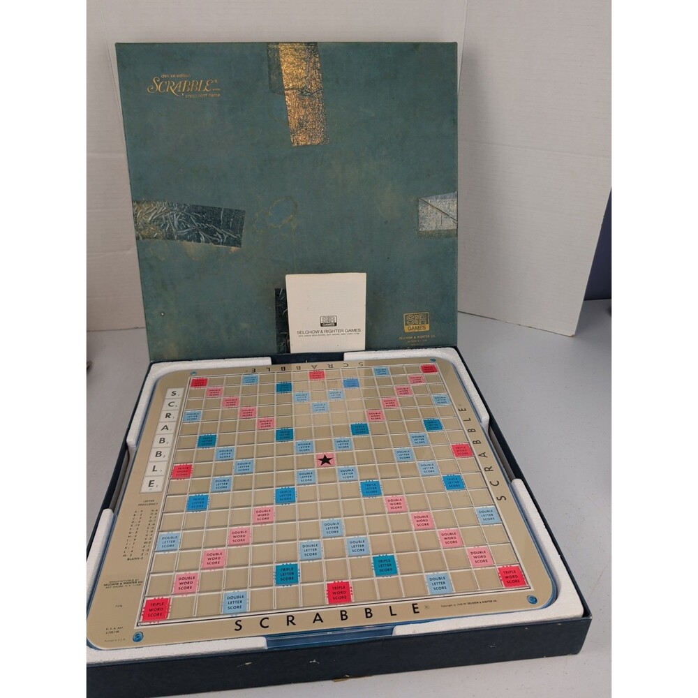 Scrabble  Deluxe Turntable Vintage 1966 Selchow & Righter COMPLETE Scoring racks